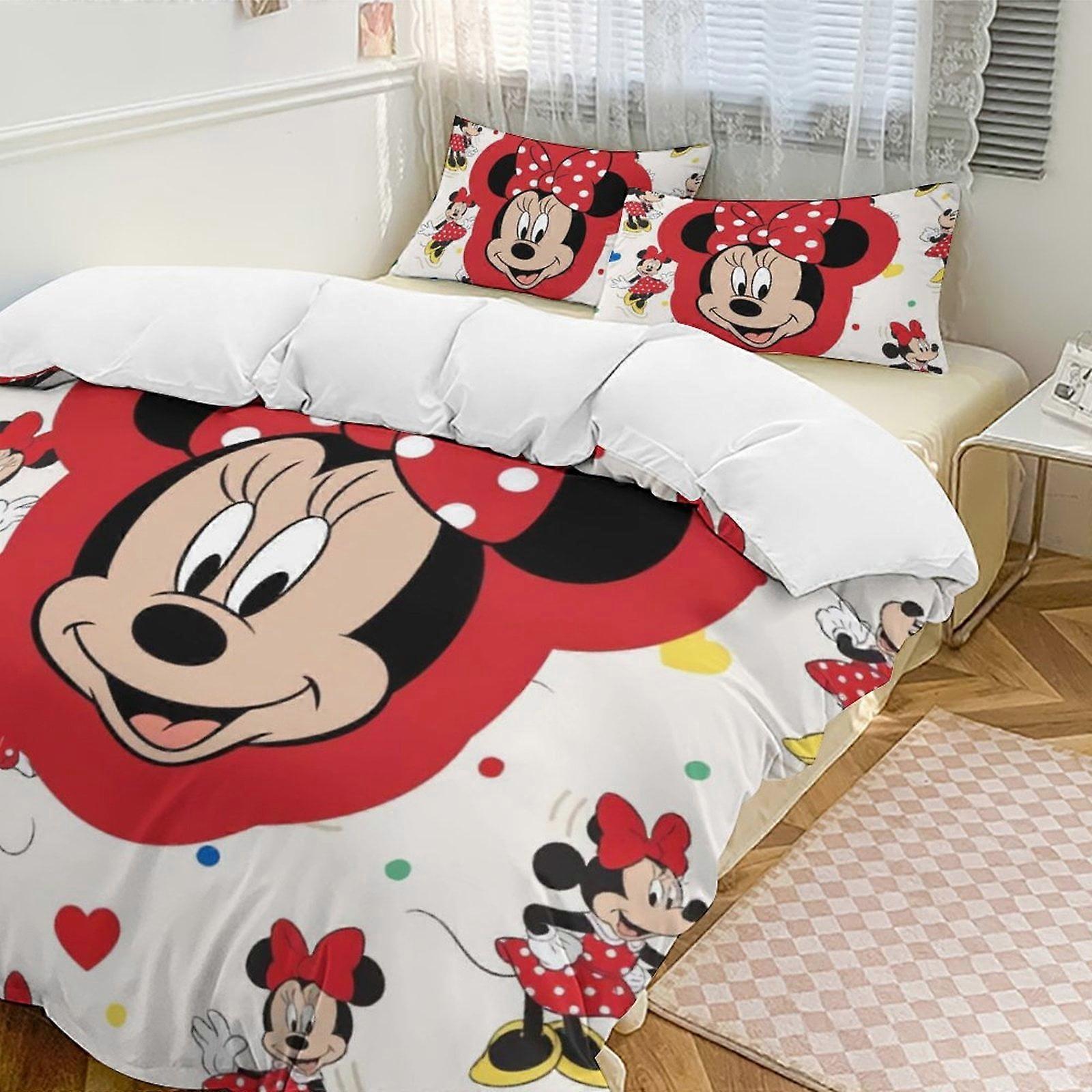 v4031  Bed Sheets Bedding Minnie MouseCartoon Collection 3-Piece Comforter Set, Personalized Bedding Decor for Kids And Teens  Bed Sheets  yuq4031