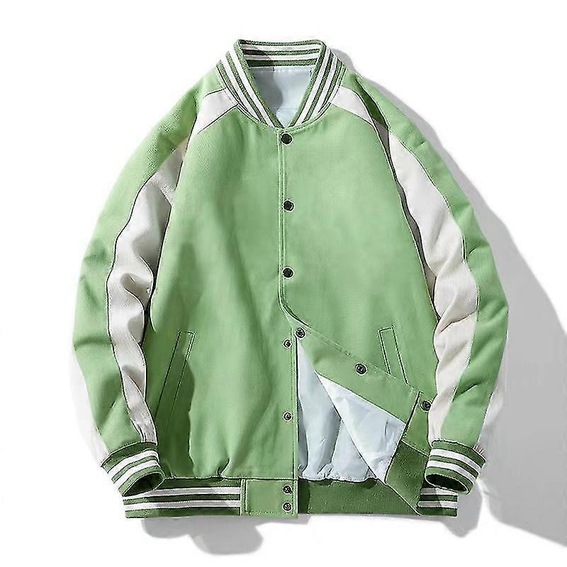 Unisex Baseball Plain Red Contrast Color Jackets