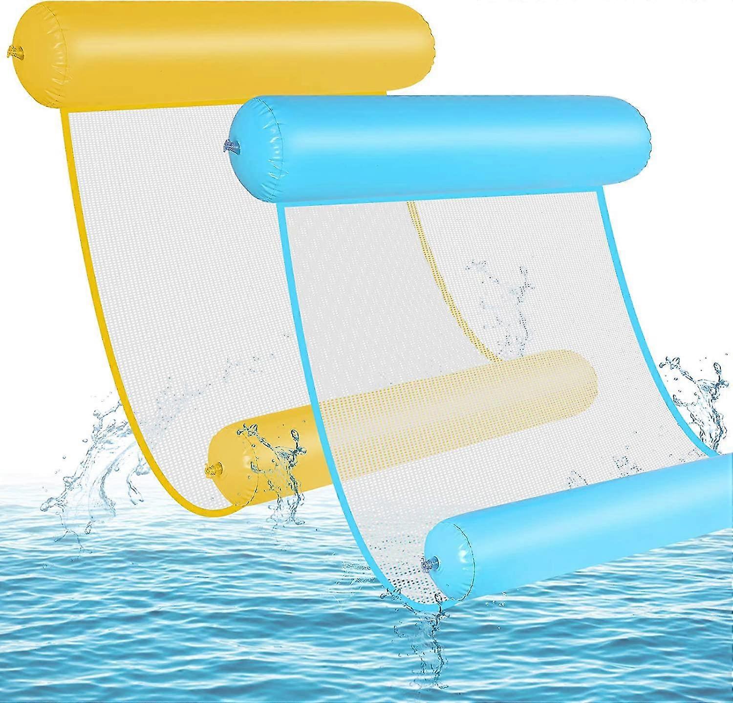 Inflatable Water Hammock, 2pcs Floating Inflatable Hammock Swimming Pool, Foldable