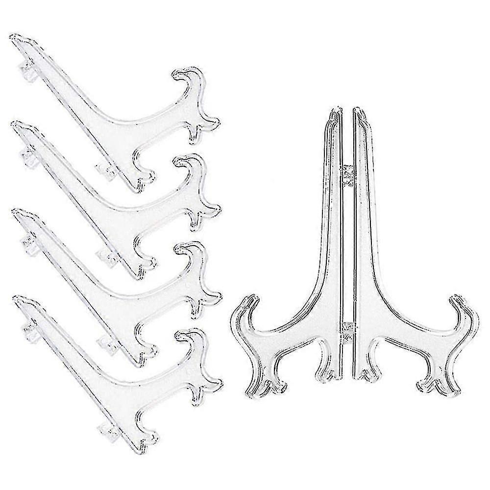 12 Pieces Plastic Easels Plate Racks(l Transparent)