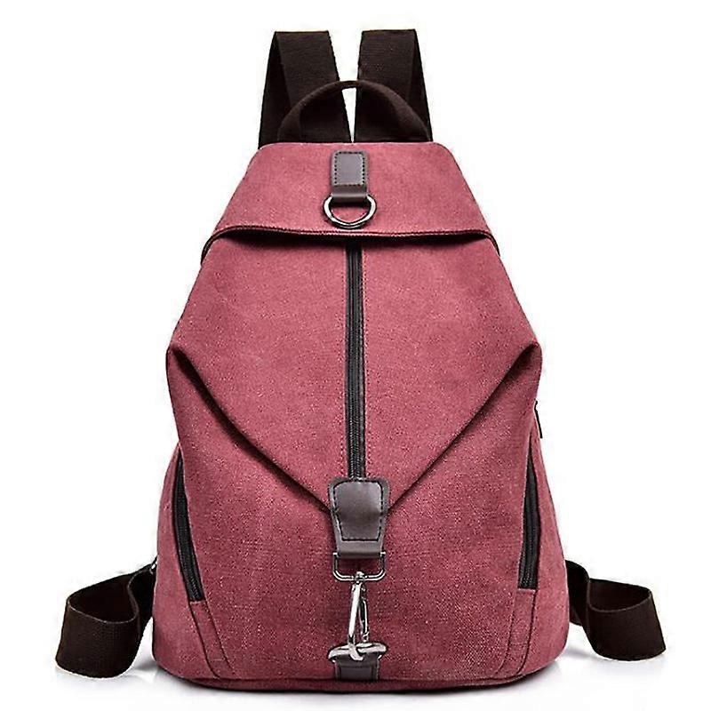 MIMIGO Solid Color Backpack College And Middle School Schoolbag Female Backpack Men's Leisure Travel Canvas Bag