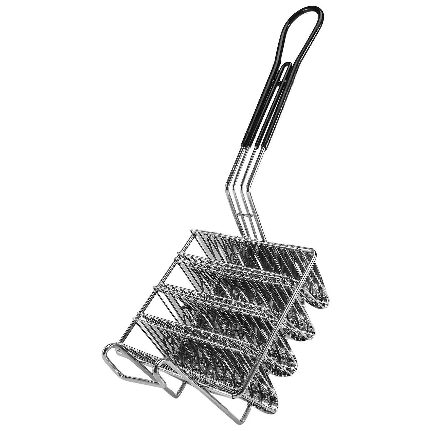 Taco Fryer Basket, Taco Shell Fryer, Contient 4 coquilles Deep Friter Taco Holder Basket avec poignée de poignée