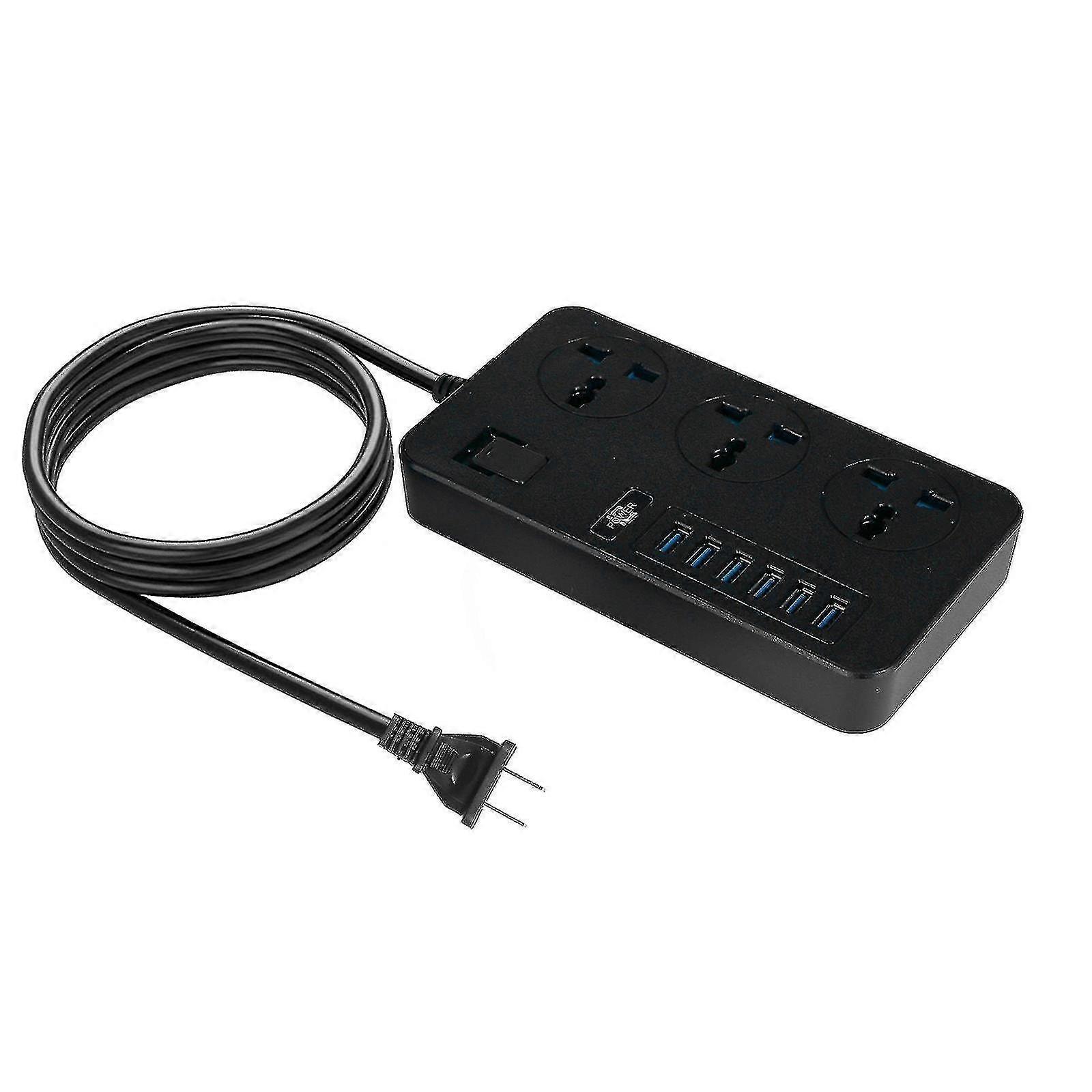 Surge Protector Power Strip, Extension Cord Multiple Protection 3 Outlet 6 Usb