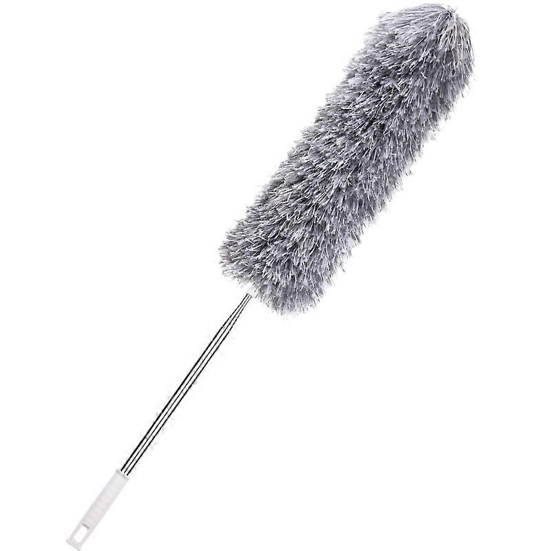 Feather Duster Telescope Set Of 2 Microfiber Attachments, Telescopic Duster Long Extendable Made Of Stainless Steel