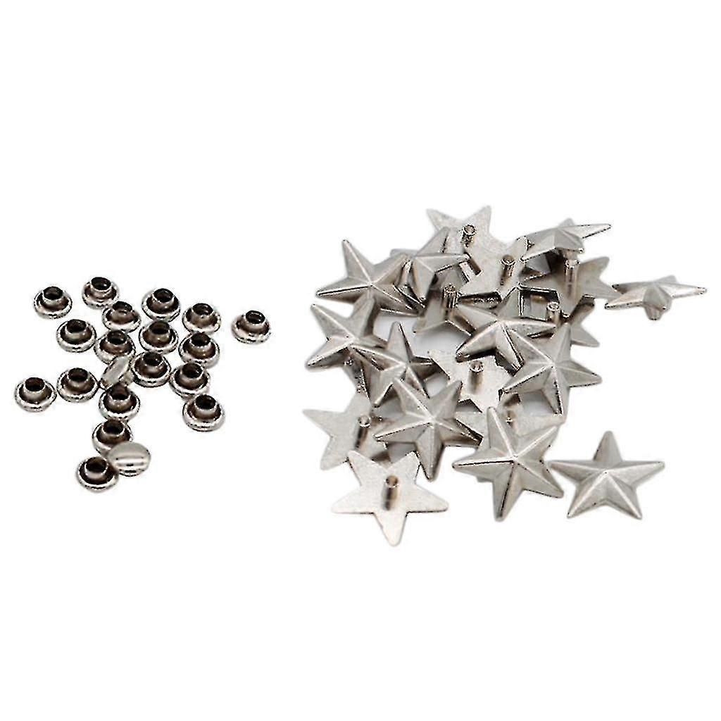 20 Pieces Star Shaped Rivets Stud Snap Buttons Leathercraft  Rivets