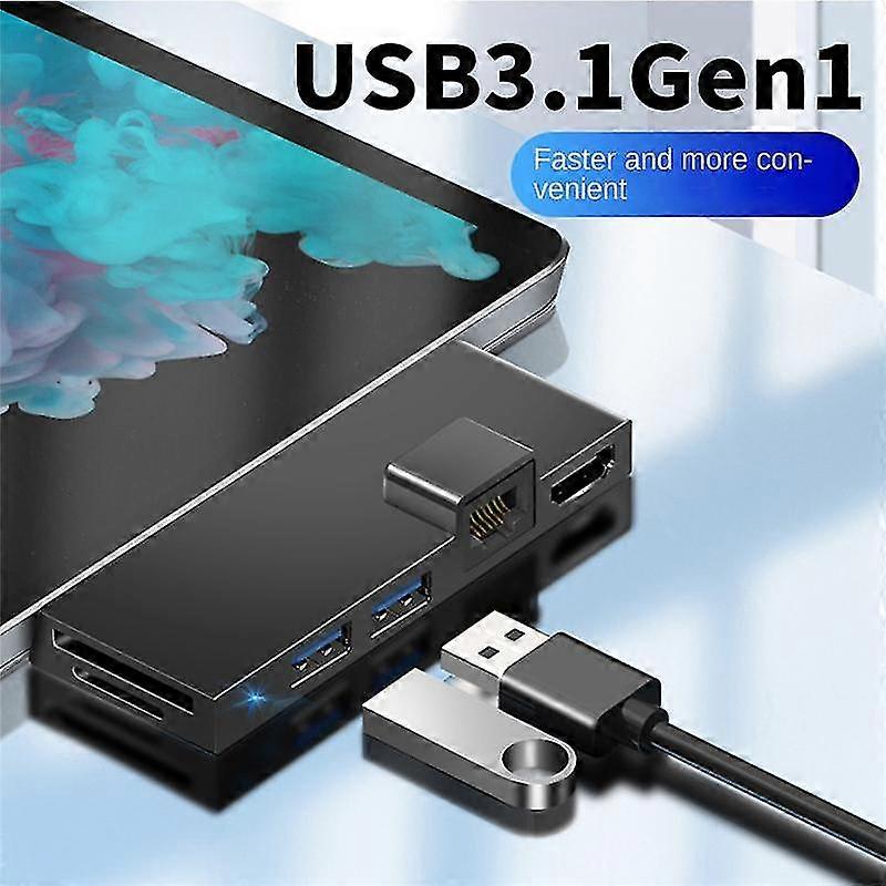 For Surface Pro 4 5 6 Docking Station Hub With 4k -compatible Tf Card Reader Gigabit Ethernet 2 Usb