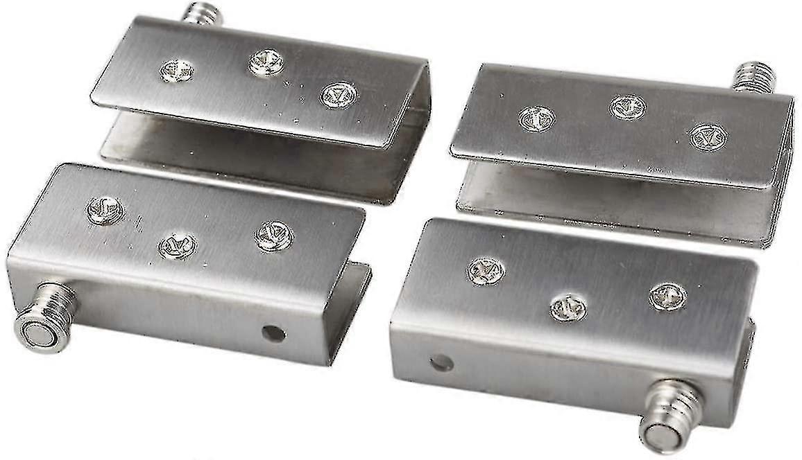 4 حزمة مفصلات الباب الزجاجي 90 مفصل محوري ، زجاج خال من اللكمات ، ستانلس ستيل ، لزجاج 10-12 مم