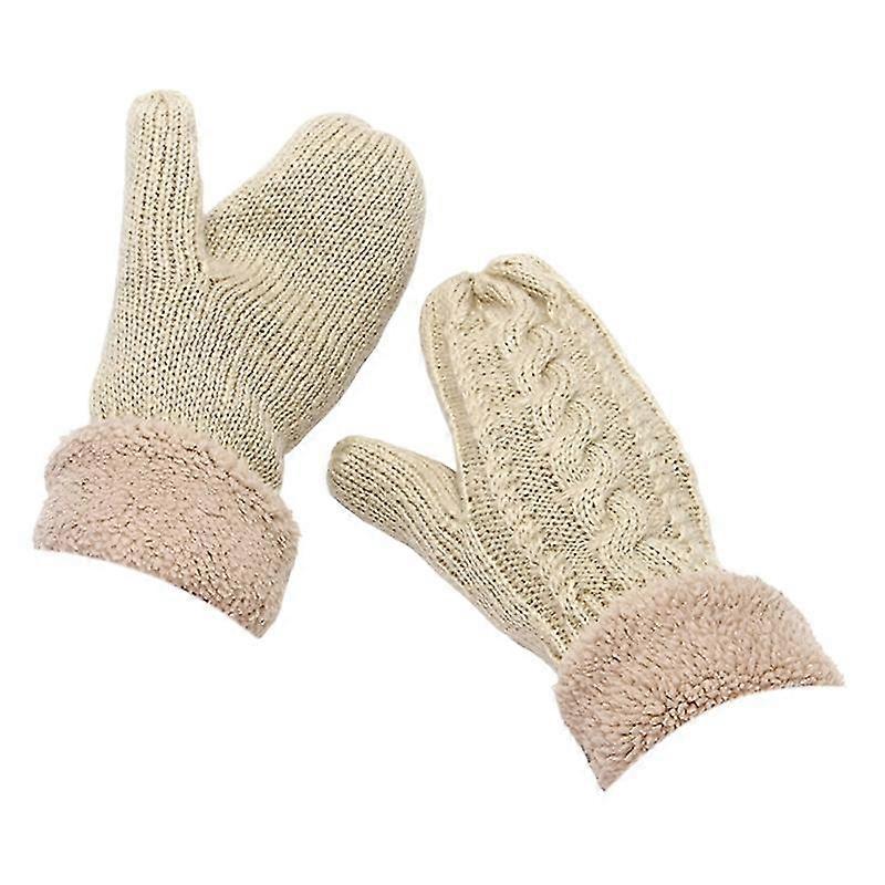 1 Pair Women Gloves Fleece Soft Thickened Comfortable Good-looking Windproof Multicolor Full Finger