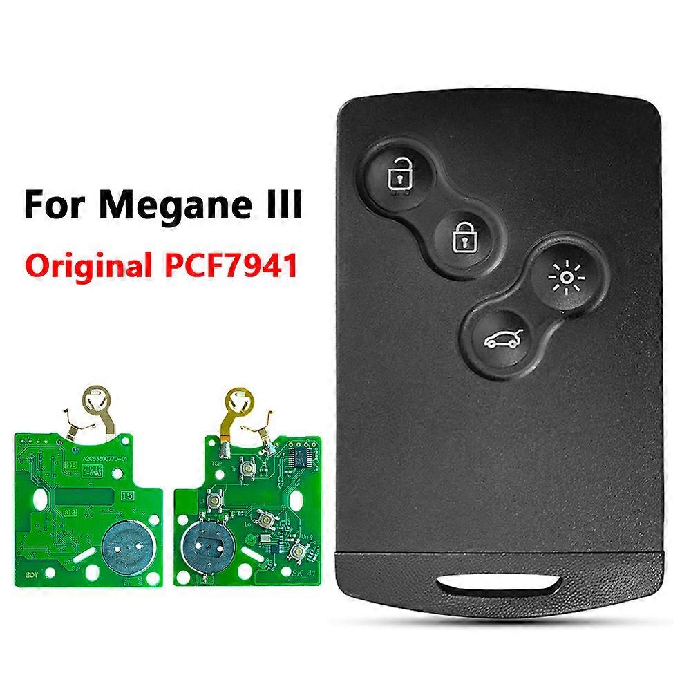 XNRKEY 4 Button Smart Card Remote Key PCF7941/PCF7952 Chip 433Mhz for Renault Megane 3 Laguna 3 Scenic Fluence Car Key