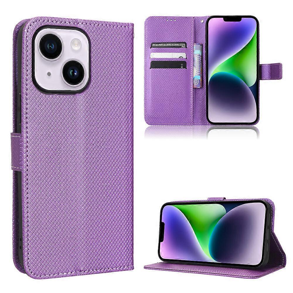 Compatible with iPhone 14 Plus Wallet Case Diamond Pattern PU Leather Cover with Magnetic Closure Card Slots