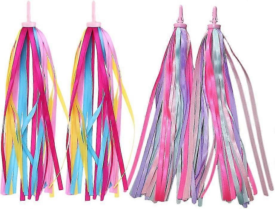 2ペア自転車ストリーマー自転車ハンドルバーテープ子供の男の子の女の子、スクーターのタッセの装飾