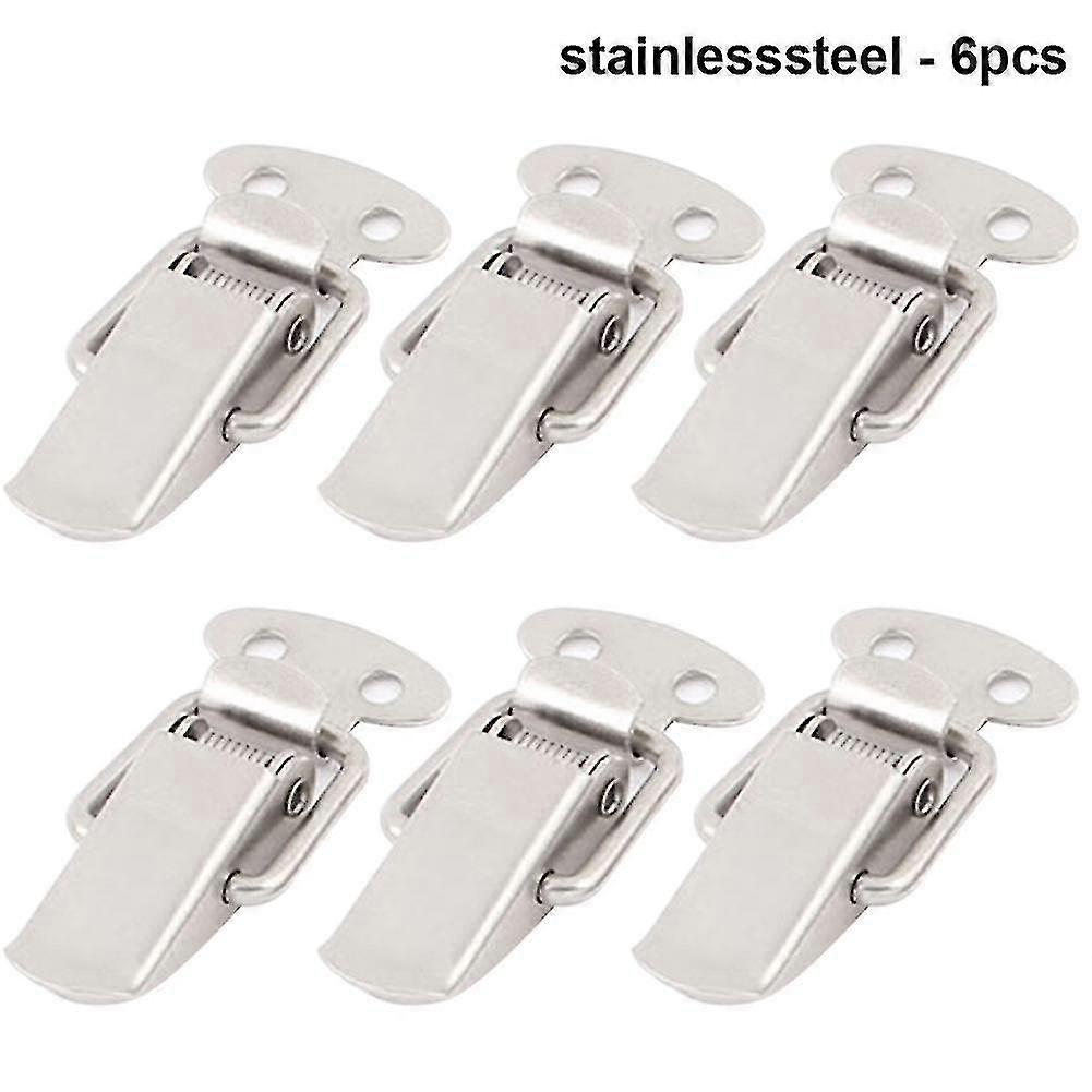 6pcs Spring Loaded Suitcase Chest Tool Box Locking Toggle Latch Hasp Lock Hardware