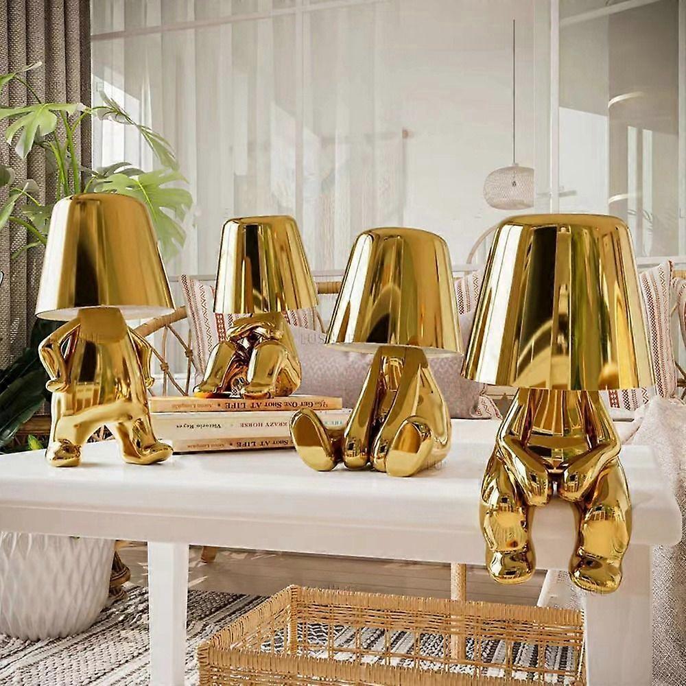 Mr-WHO, Mr-WHEN, Mr-WHY, Mr-WHERE, Mr-WHATM" Gouden Denkers Lamp Nachtlampje