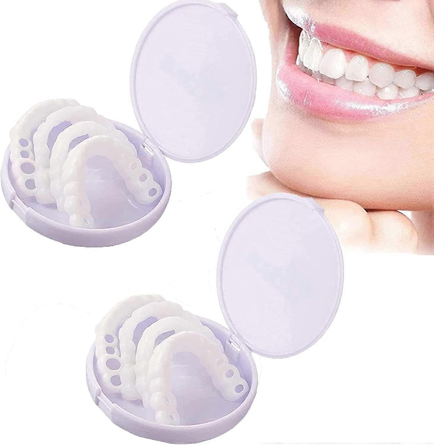 4 Pack Teeth Covers for Upper and Lower Teeth, Comfort Dentures for Adults