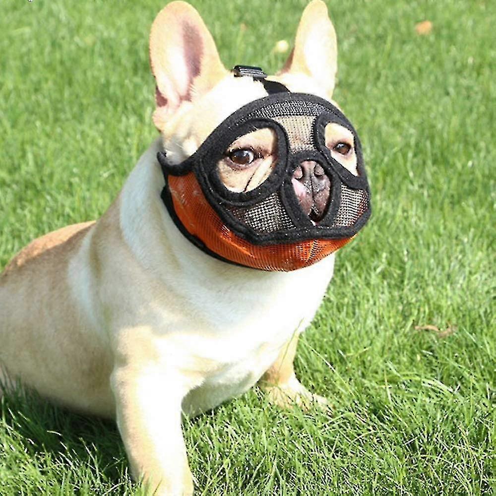 Dog Muzzle For Bulldogs, Dog Muzzle With Short Snout, Adjustable Mesh Dog Muzzle Prevent Biting For Peking Shih-tzu-fjkhf
