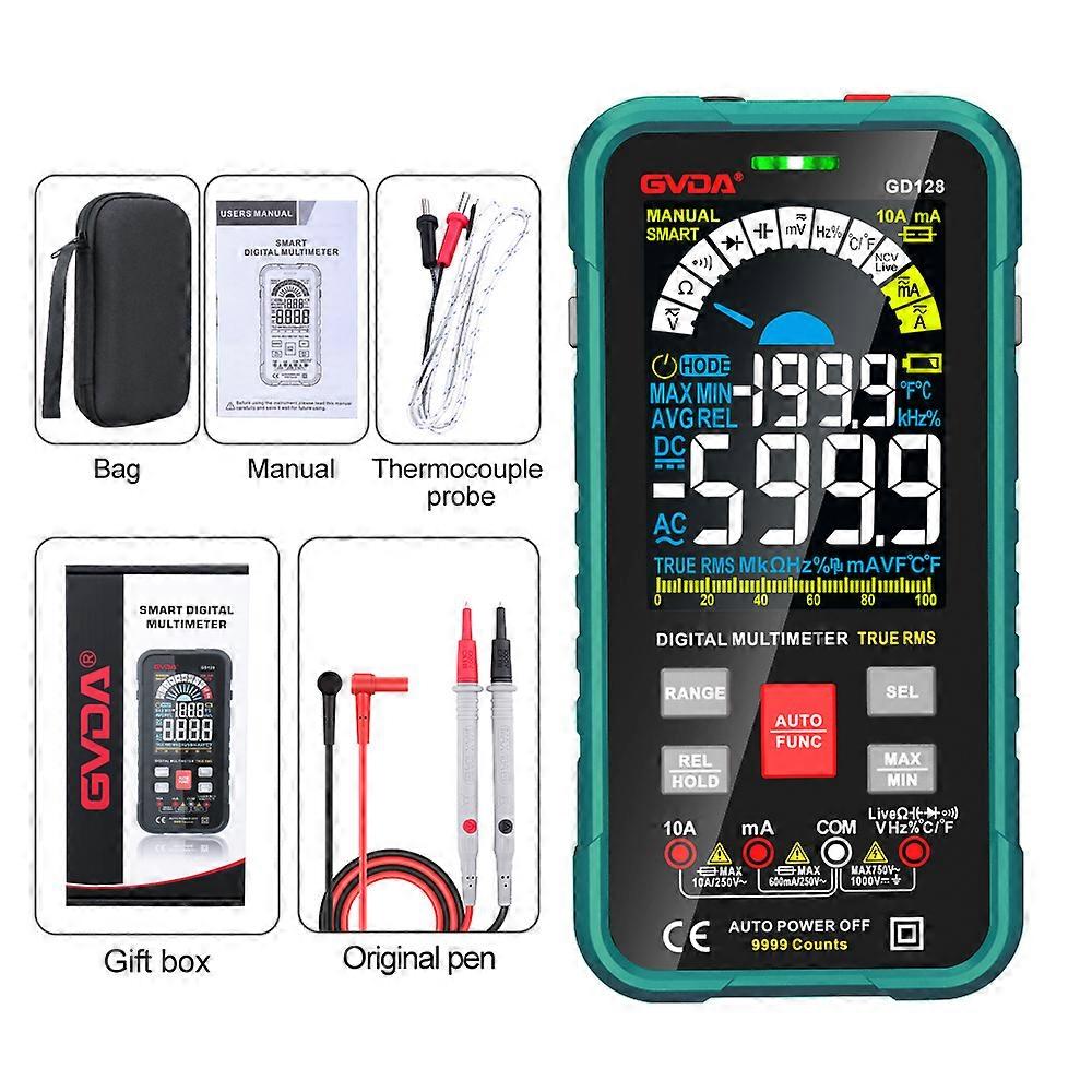 GVDA Digital Multimeter 9999 Counts DMM Voltmeter True RMS AC DC NCV Voltage Meter Smart Ammeter Auto Range Capacitance Tester