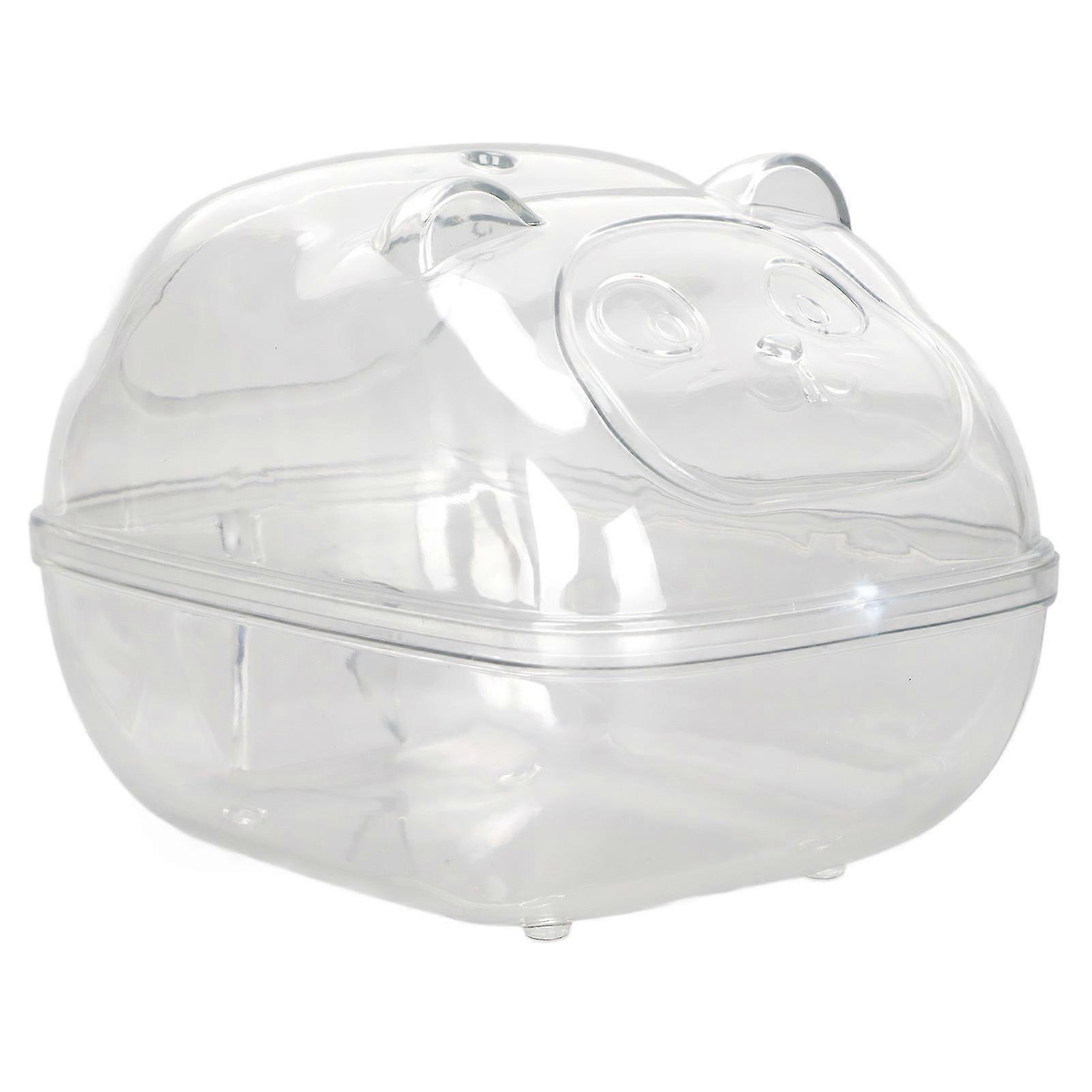 Transparent Large Space Leak Proof Hamster Bath Box with Side Door for Dwarf Hamster and Gerbil Bathing 16x11x10.5cm