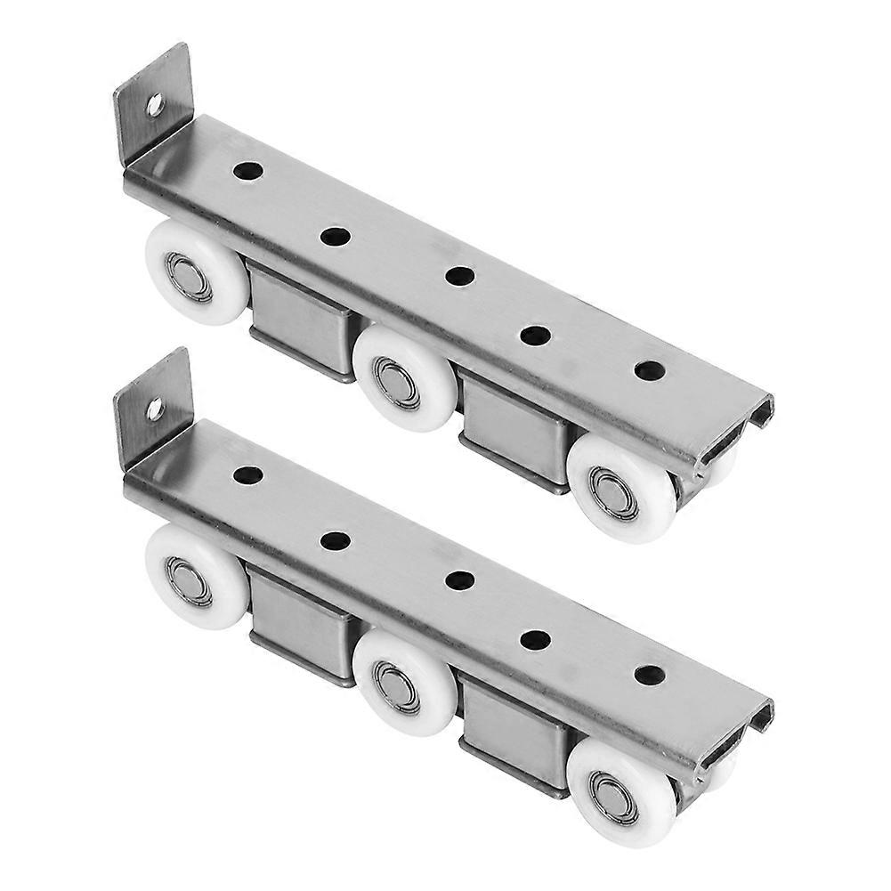 المنزلية الصلبة الخشب الباب كتم البكرة الفولاذ المقاوم للصدأ انزلاق الباب الأسطوانة بكرة عجلة معلقة