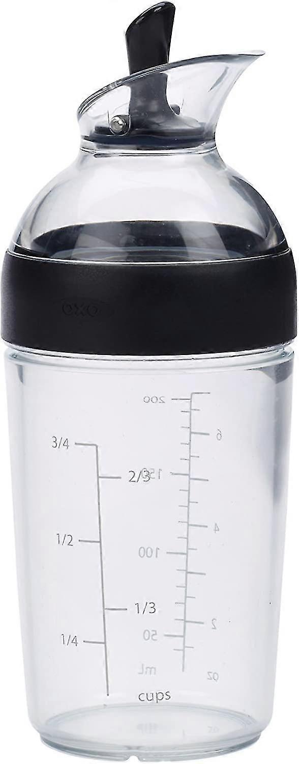 Compact Dressing Shaker - Salad Dressing Shaker - Clear Bottle - Black