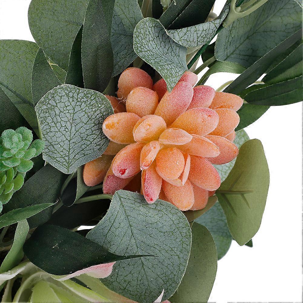 Spring Garden Succulent Artificial Hanging Wreath for Home Decor Walls