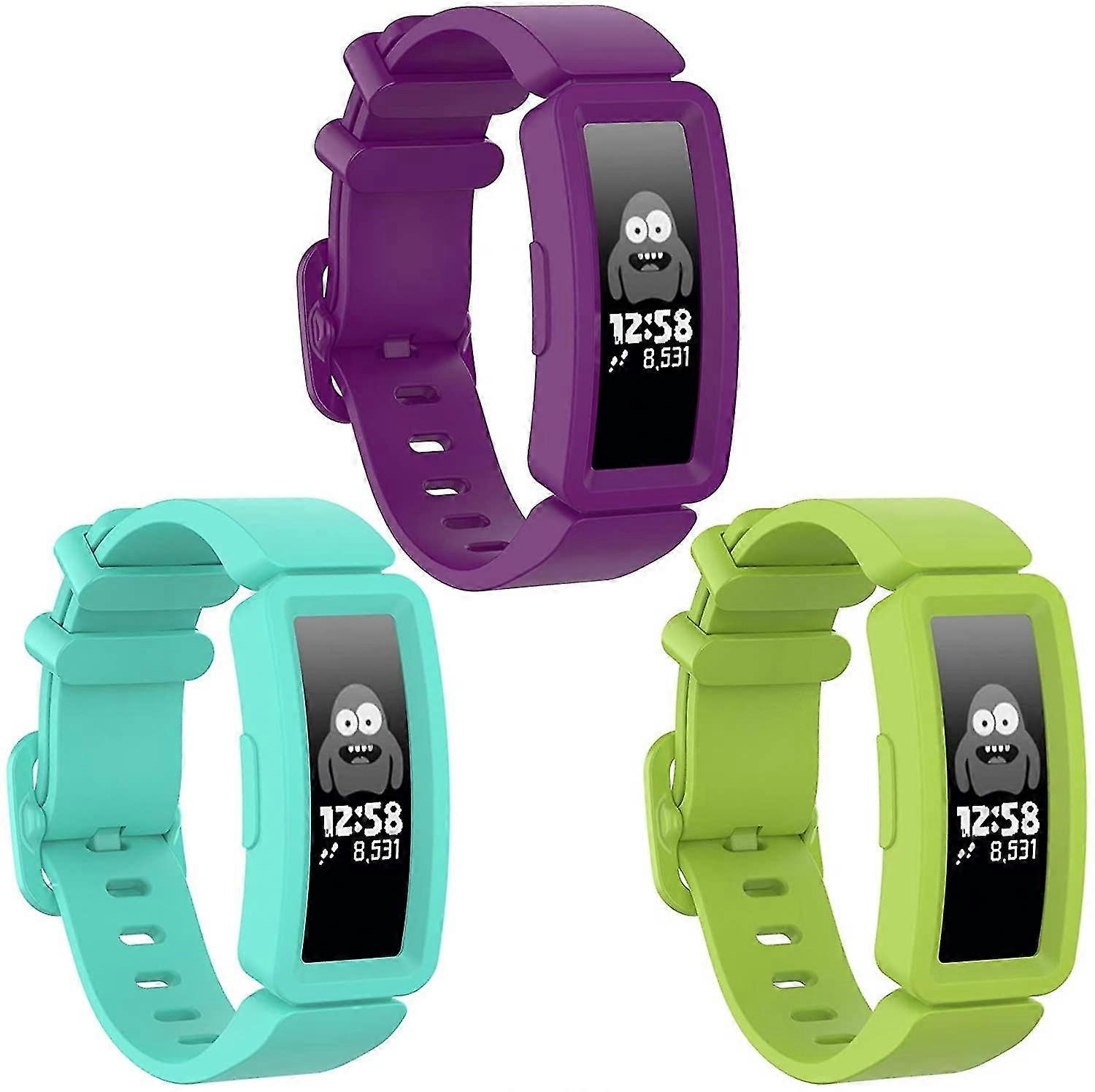 3pcs Bands Compatible With Fitbit Ace 2 For Kid-soft Colorful Silicone