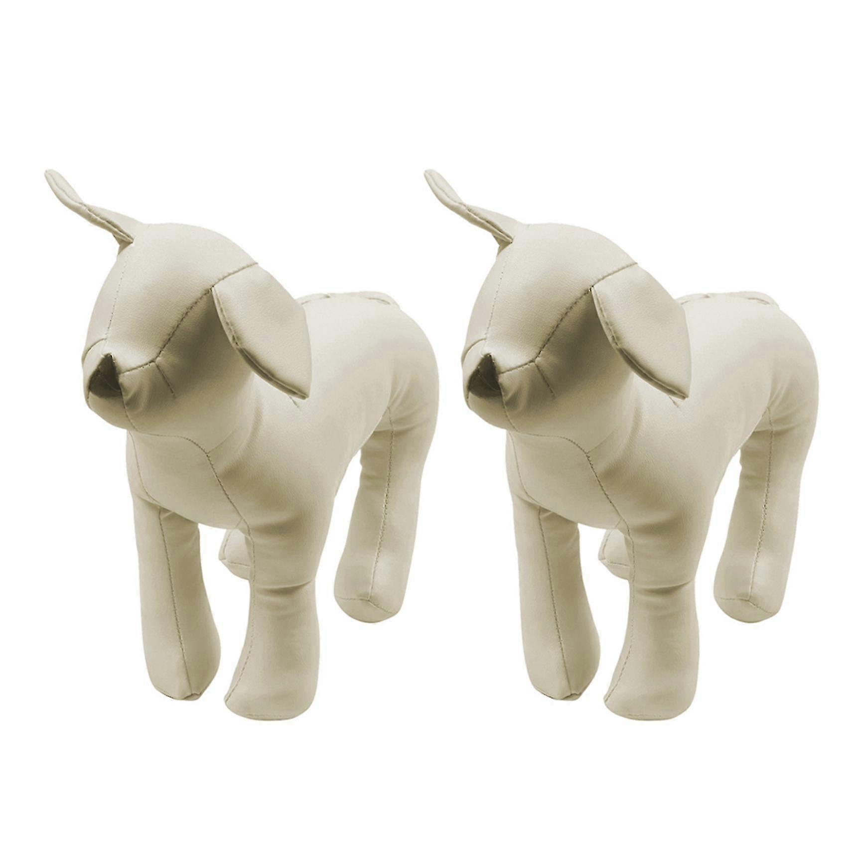Leather Dog Mannequins Standing Position Toys White S