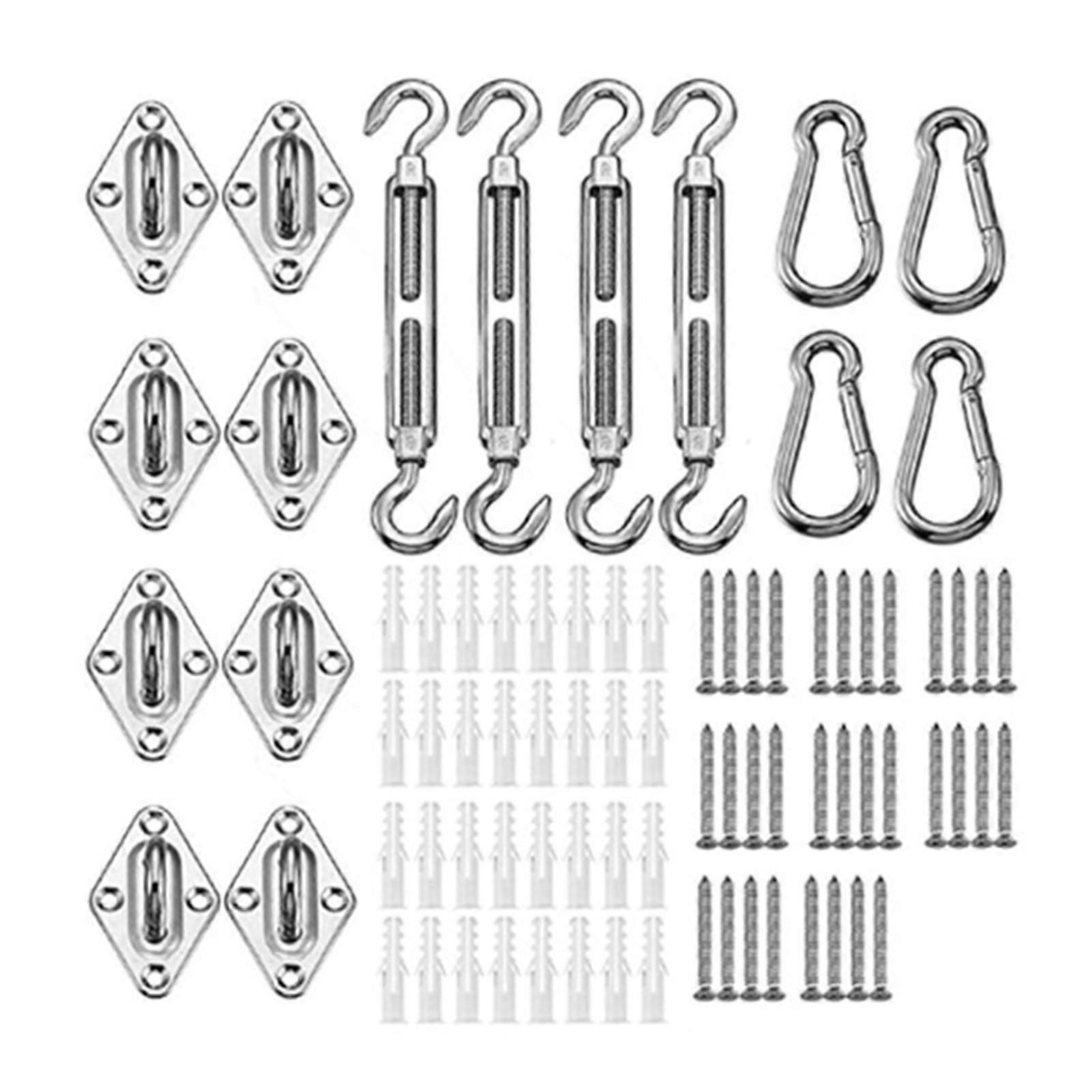 80 Pcs Stainless Awning Attachment Set for Sun Shade Sail Canopy Fitting for Gar