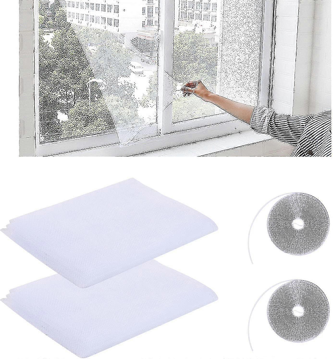 Window Mosquito Nets, 2 Pcs 130 * 150cm Window Mesh Insect Screen