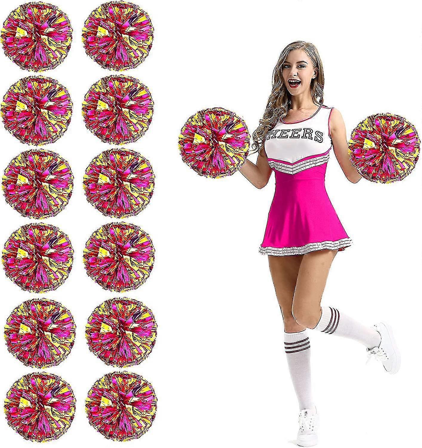 12db pompomlány pom pom ujjlyukakkal fémfólia Cheer Pom Poms