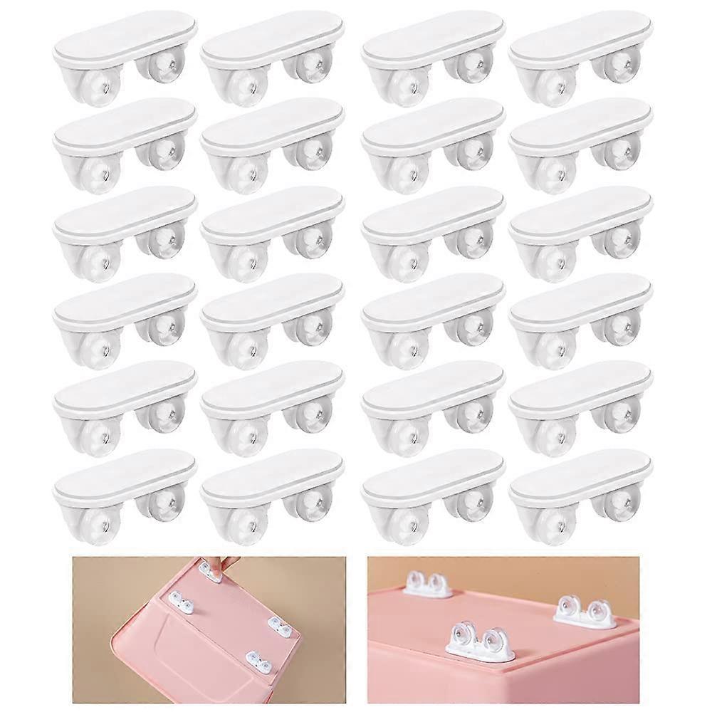 24 Pieces Self Adhesive Wheels Small Caster Wheels Mini Rolling Caster Paste Plastic Sticky Caster