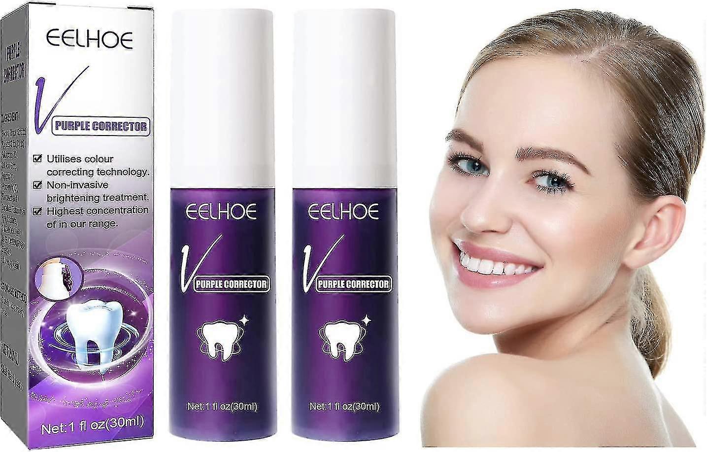 Purple Toothpaste For Teeth Whitening,v34 Color Corrector Toothpaste,sensitive Te