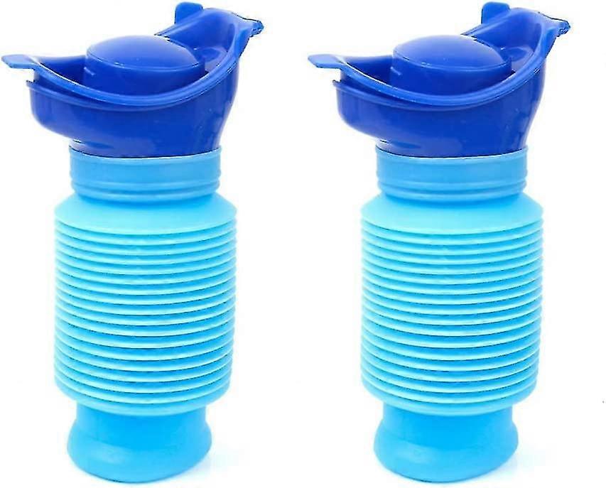 Set mit 2 versenkbaren Reise-Notfall-Urinalen für Erwachsene (750 ml) tw