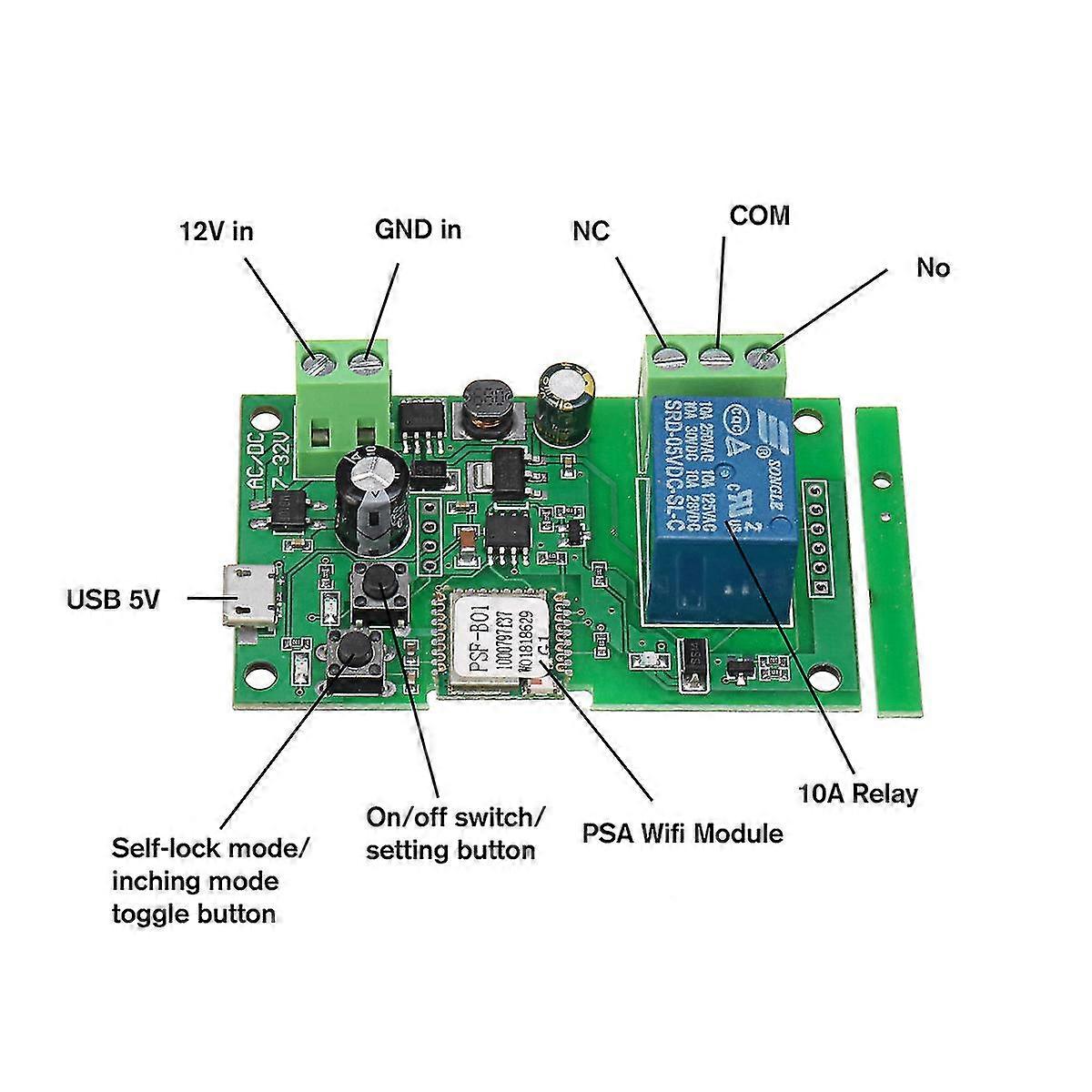 12v Wifi Gate Opener For Alexa Google Home Ios Or Android App Ewelink Control