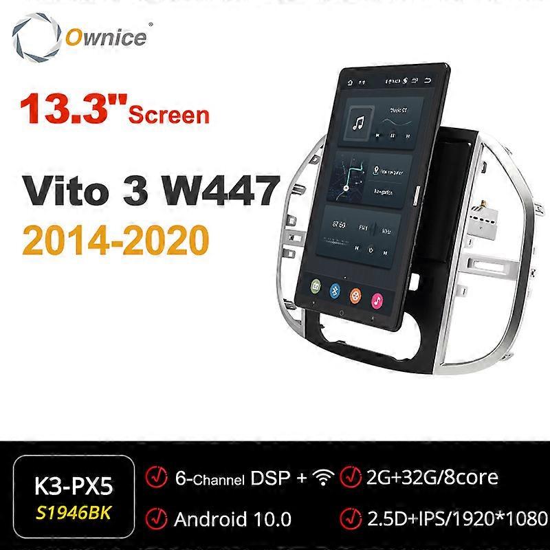 Tesla Android 10.0 Autoradio 1din per Mercedes Benz Vito 3 W447 2014 - 2020 Auto Auto Audio Video System 13.3 Pollici 1920 * 1080