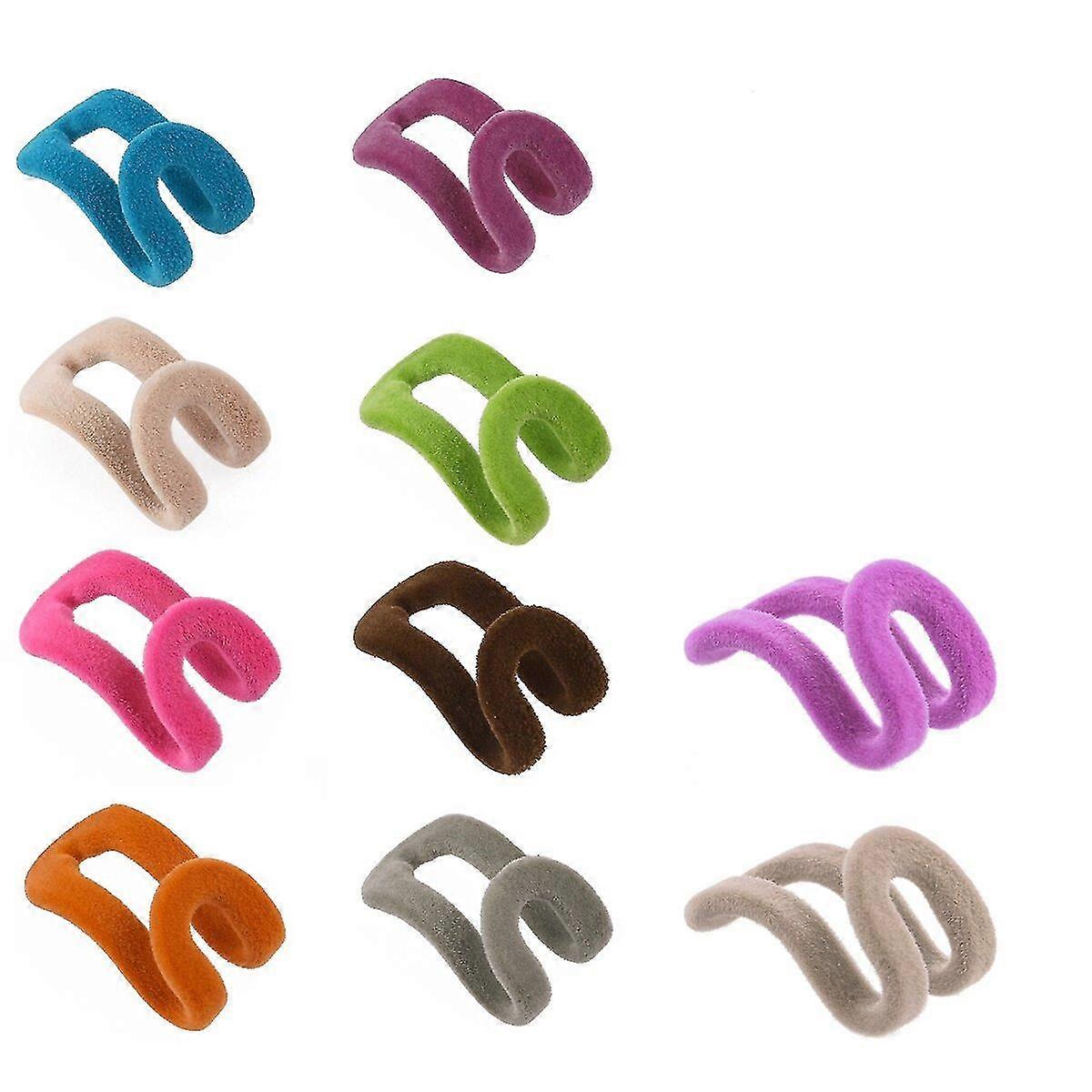 10pcs Novelty Anti-slip Mini Flocking Clothes Rack Hanger Hooks Holders