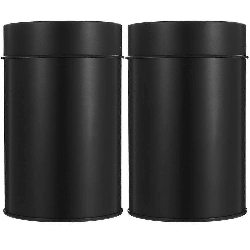 2Pcs Tea Tin Canister with Airtight Lids Tinplate Storage Jars Loose Leaf Tea Canisters
