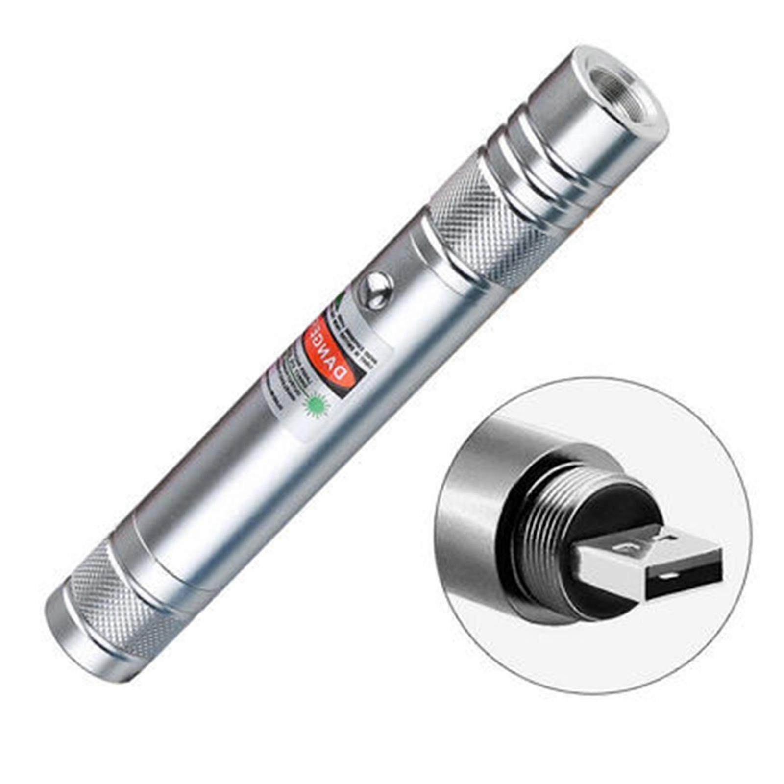 Portable Green Hunting Flashlight with Long Range Beam for Outdoor Activities & USB Charging