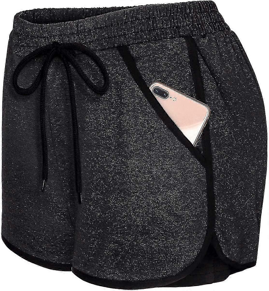 Women's Workout Lounge Shorts Casual Cotton Elastic Drawstring Pocketed