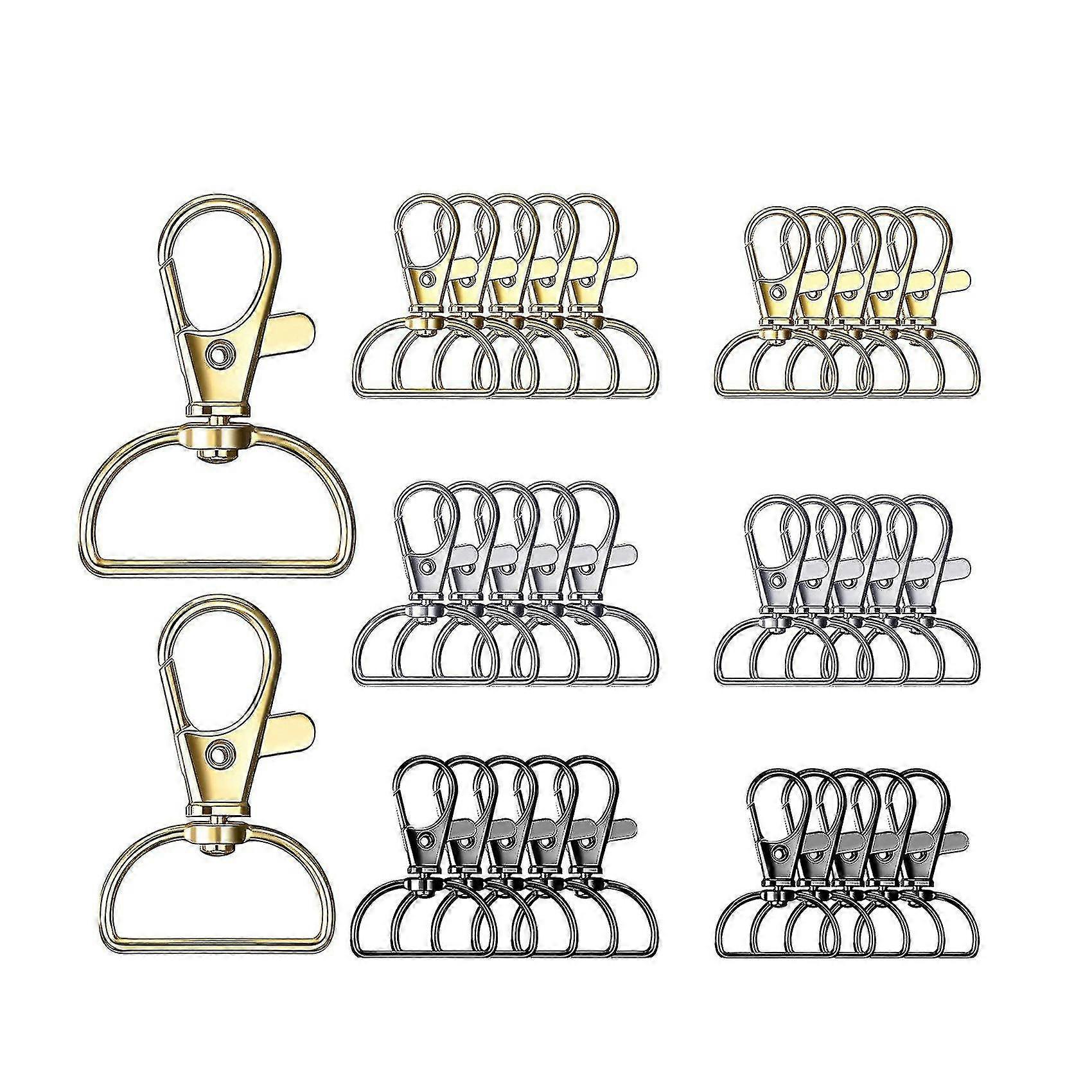 30 Pcs Swivel Clasps Lanyard Snap Hooks 3 Colors Keychain Clip Hooks Lobster Claw Clasps Metal Hook