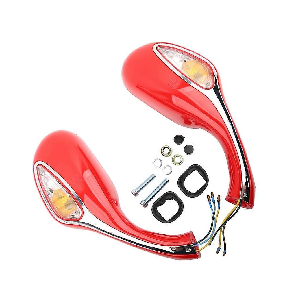 For GY6 125 Motorcycle Adjustable Rear View Reflector Mirrors with Turn Signal