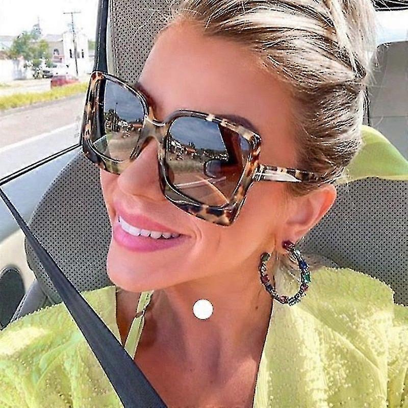 Oversized γυναίκες γυαλιά ηλίου θηλυκό μεγάλο πλαίσιο κλίση Uv400 γυαλιά ηλίου