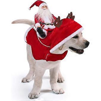 Casaco de cachorro, casaco de cachorro pequeno com Papai Noel em seu suéter de cachorro vermelho gato
