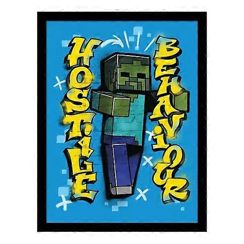 Minecraft Hostige Behaviour Framed Poster