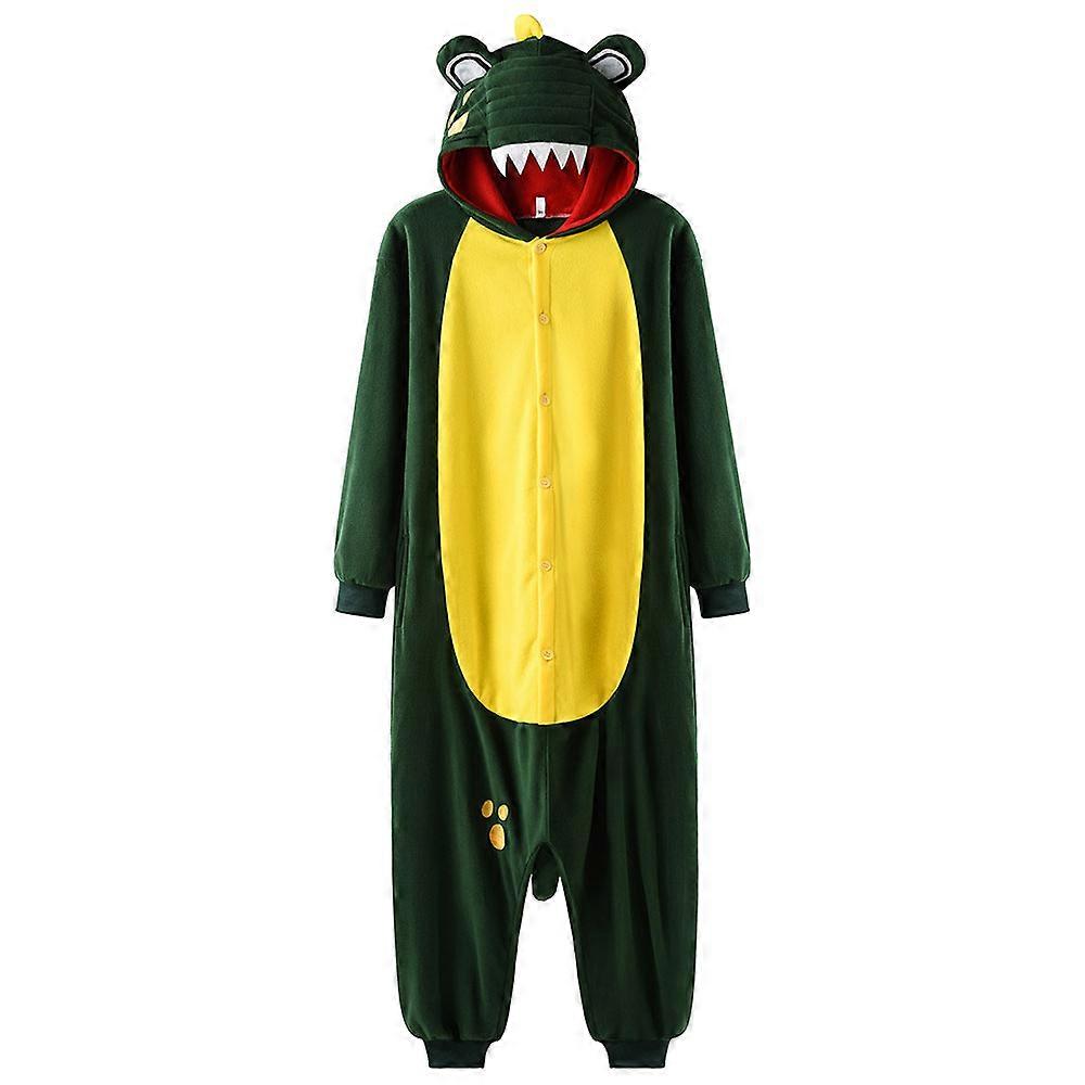 crocodile Onesie Animal Kigurumis Women Men Winter Overalls Button  Pajama Adult  Polar Fleece  Warm Suit High Quality