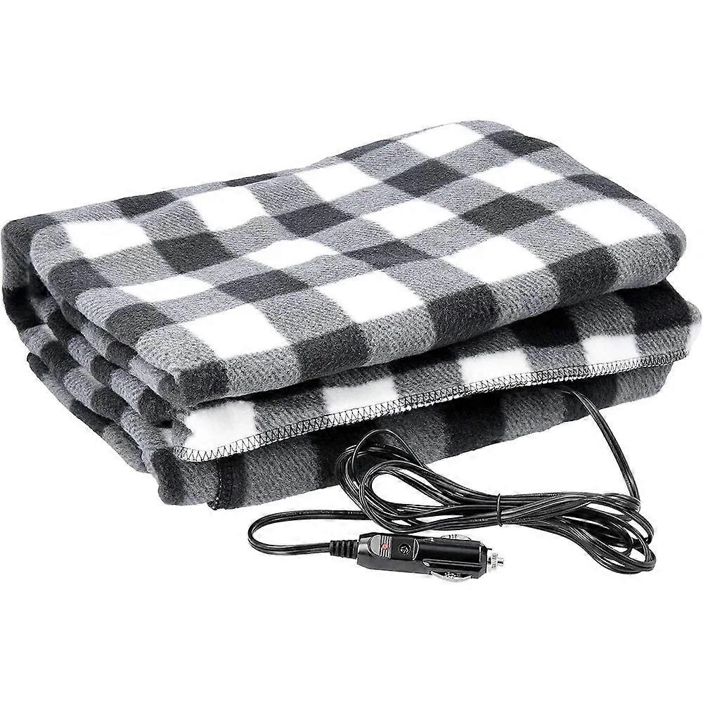 Nneoba Premium Cozy Car Heating Blanket - 12v Heated Fleece Travel Throw Awo66855