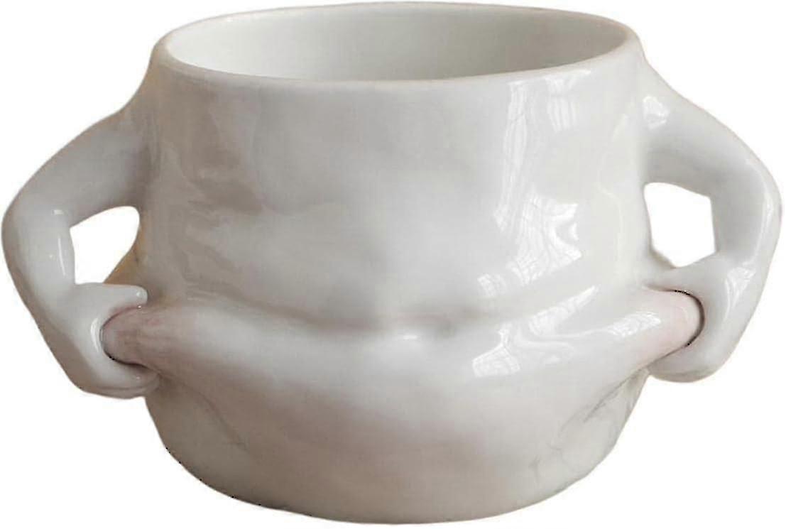 創造的なセラミックコーヒーマグカップノベルティホワイトギフト耐久性のあるかわいいハンドル付き大きな腹パーティーオフィスパブ誕生日キッチン面白い
