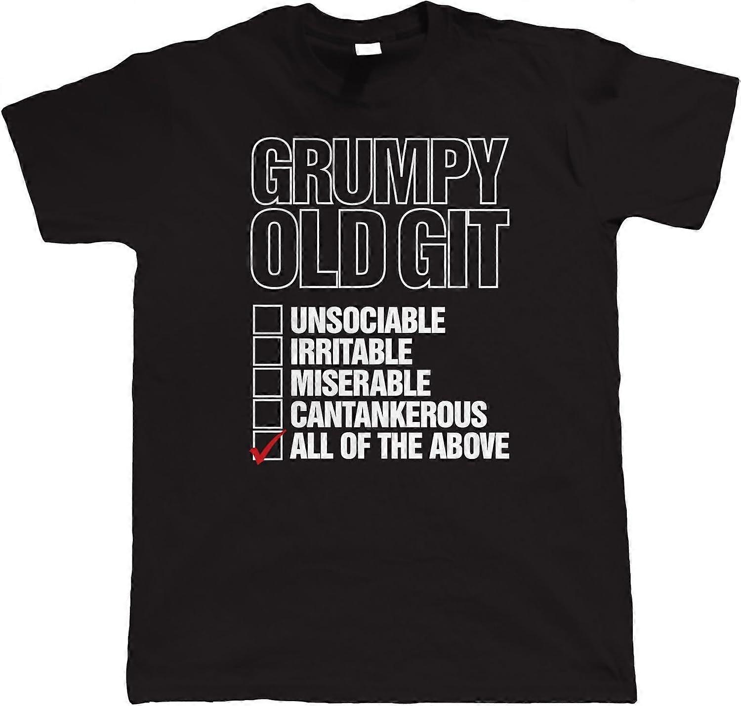 Vectorbomb Grumpy Old Git Sjekkliste, Mens Funny T-skjorte