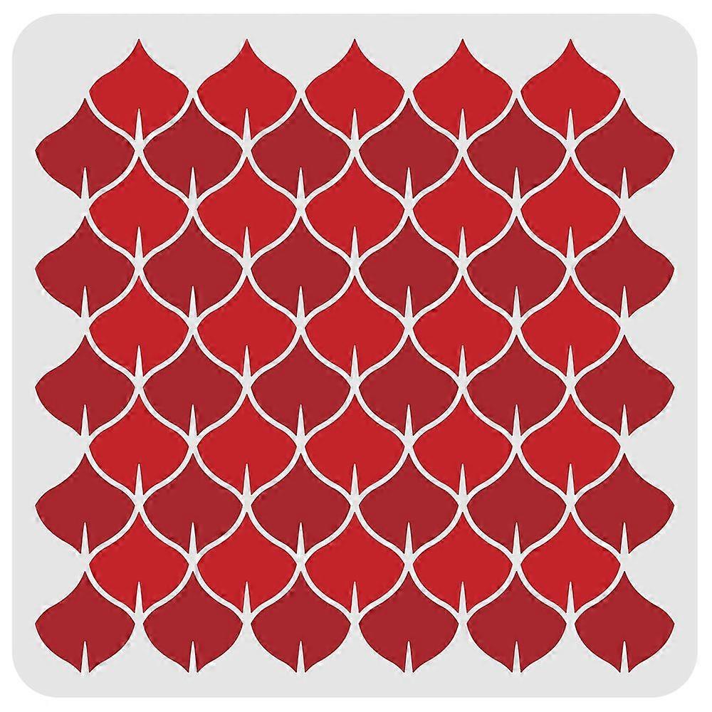 1pc Fish Scale Stencil Dragon Scales Tiles Stencil Templete 30x30cm Plastic Mermaid Scale Pattern Stencils Reusable Scale Stencils for Floor Wood Wall