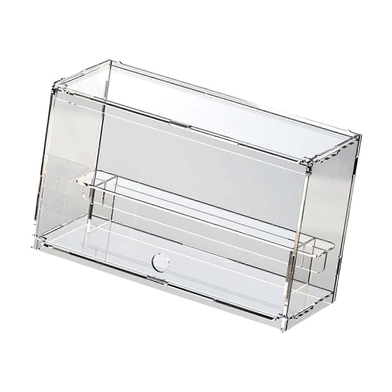 Clear Display Box with Shelf Figures Display Storage Case for Desktop Study