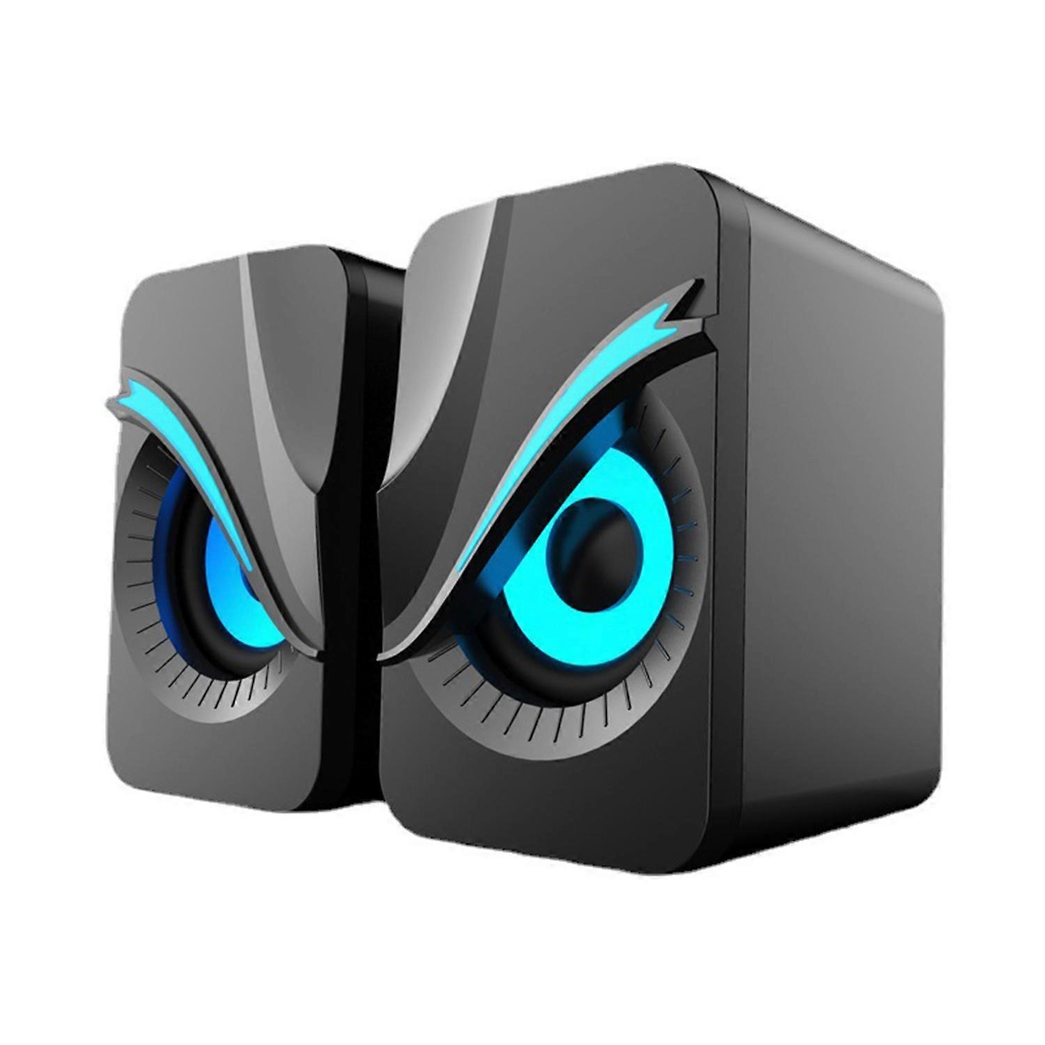 1 Pair USB Wired Speaker Portable Mini Cool RGB Speaker Loudspeaker Subwoofer PC Computer Laptop